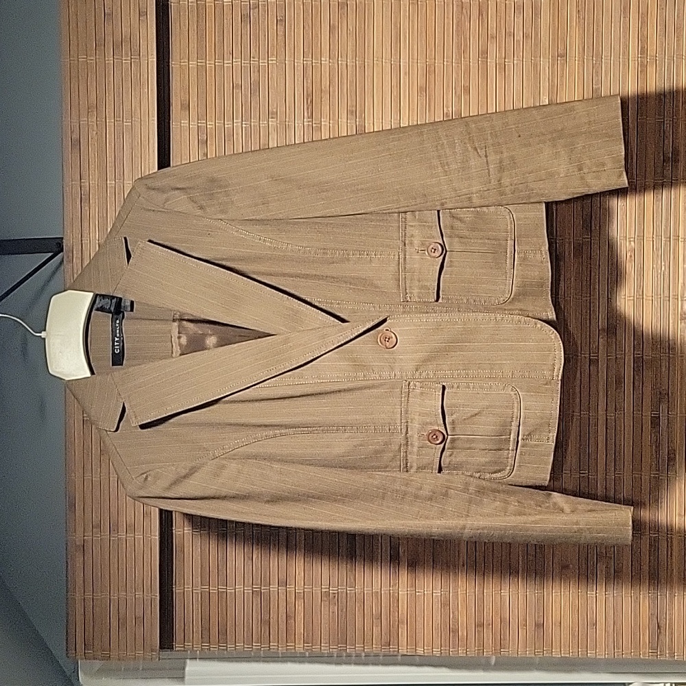 CITY unltd Brown Stripe Blazer, Size 4